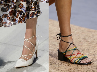 модные тенденции весна-лето 2016, обувь с перетяжками