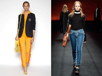 модные тенденции весна-лето 2016, джинсы с бахромой